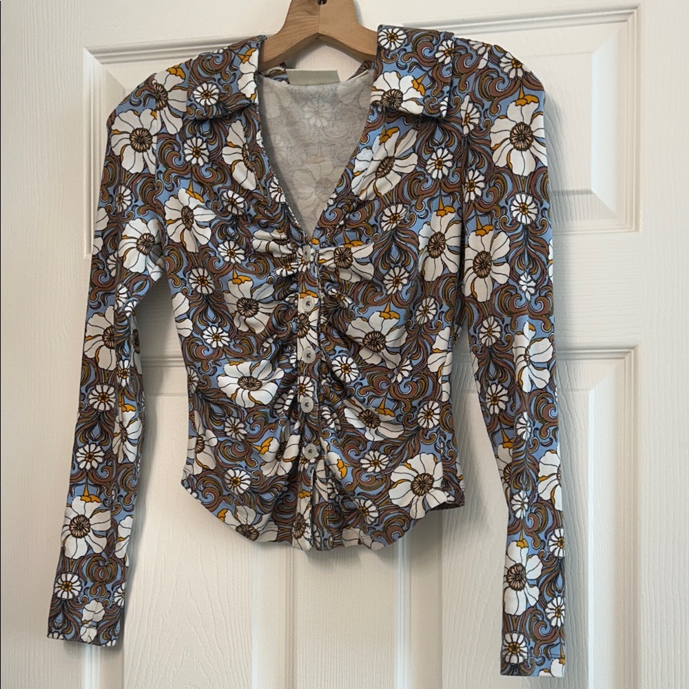 Anthropologie Floral Blouse